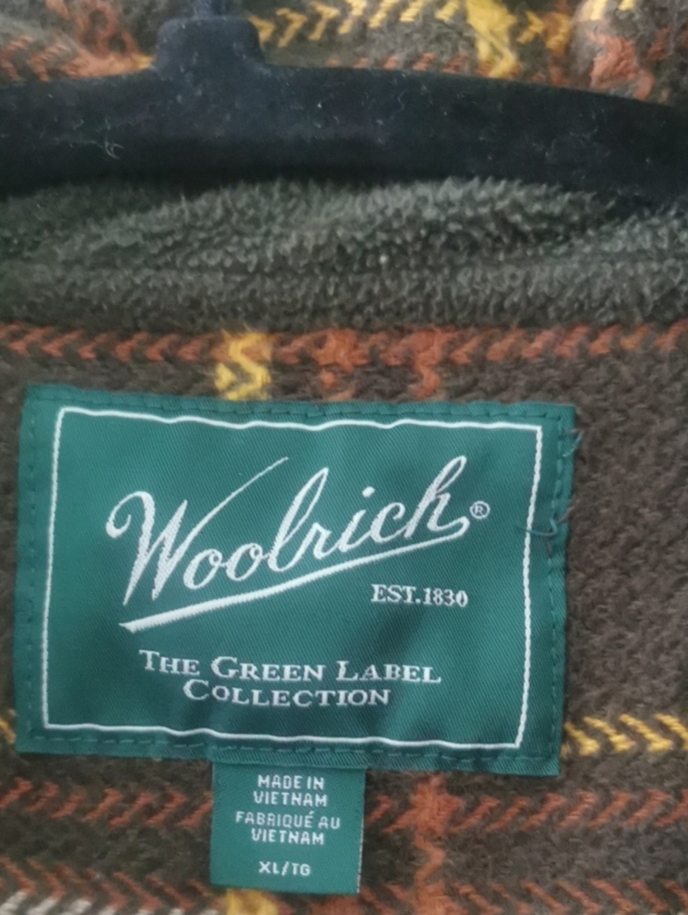 Woolrich Men's Unisex  Brown Plaid Wool-Blend Jacket. XL - Picture 2 of 8